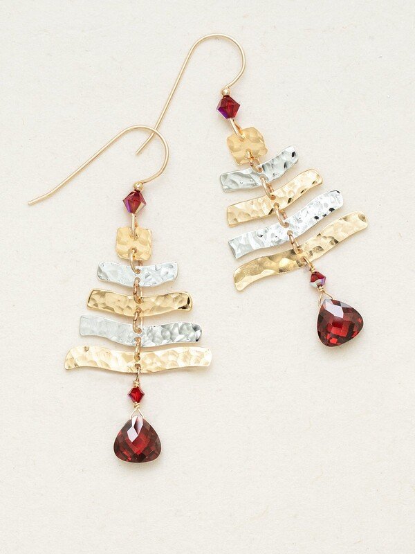 Holly Yashi Astra Sparkle Earrings - Scarlet
