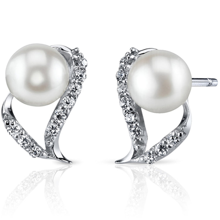 Sterling Silver Genuine Freshwater Pearl Earrings
