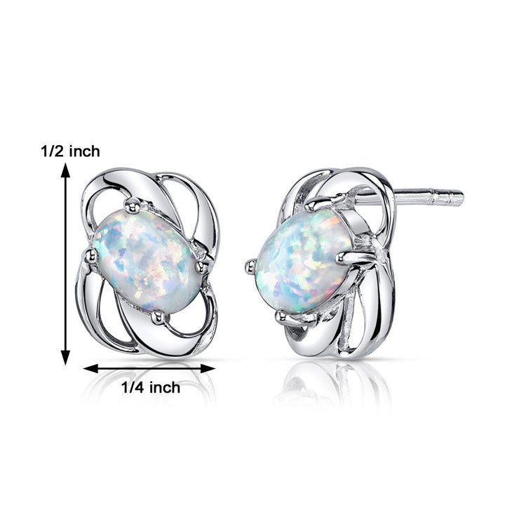 Sterling White Opal Earrings