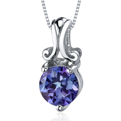Sterling Alexandrite Scroll Pendant