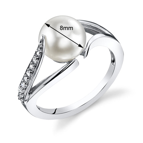 Sterling Silver Genuine Freshwater Pearl Ring