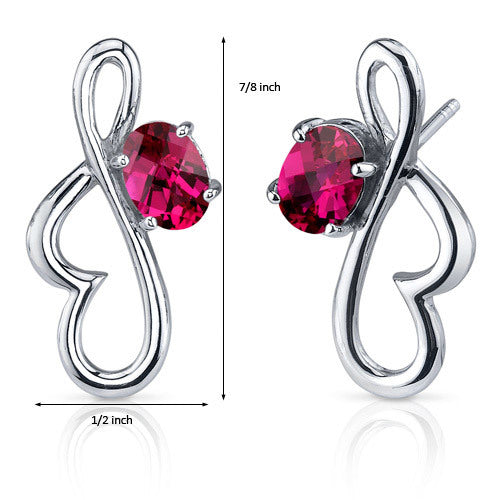Sterling SIlver Ruby Earrings
