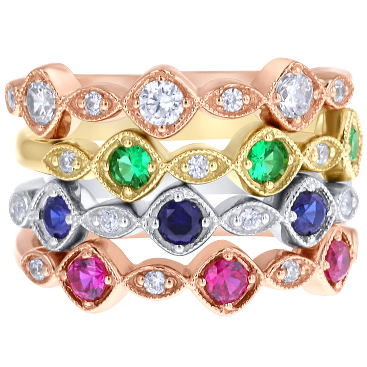 Sterling Silver/Rose Gold Plated Classic Stackable Ring