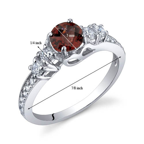 Sterling Silver Genuine Garnet Ring