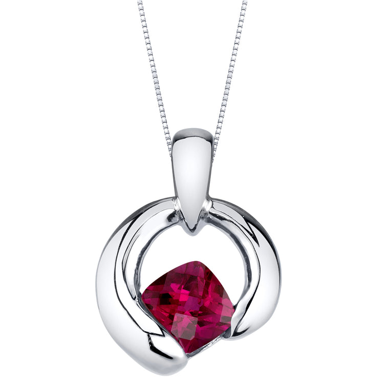 Sterling Silver Ruby Orbit Pendant