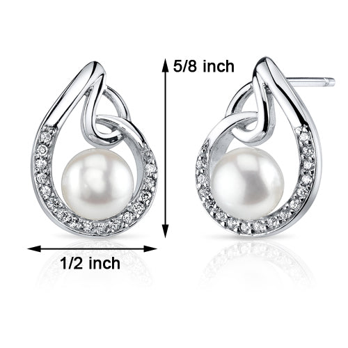Sterling Silver Genuine Freshwater Pearl Earrings