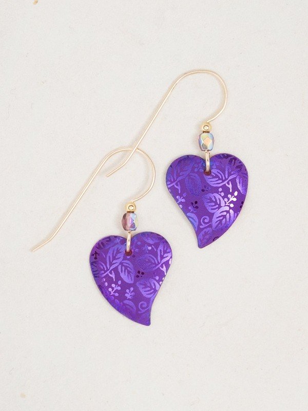 *RETIRED* Holly Yashi Healing Hearts Earrings - Purple