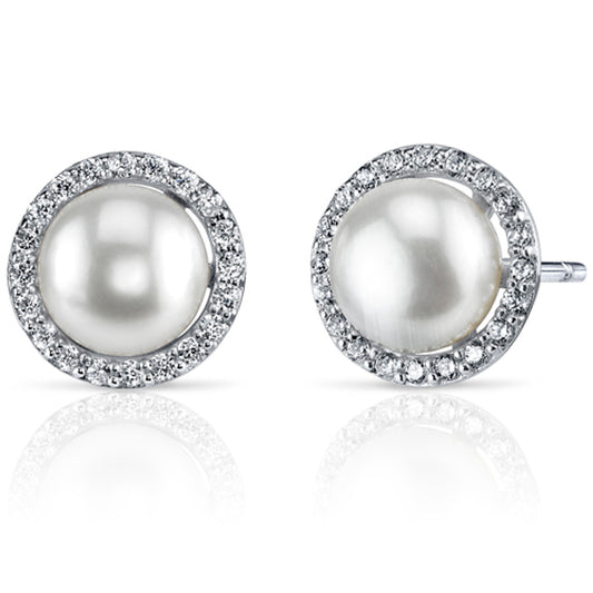 Sterling White Freshwater Pearl Earrings