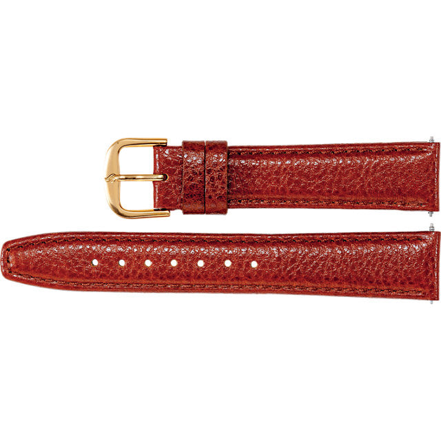 Tan Leather Textured Calf Semi-Padded Watch Strap