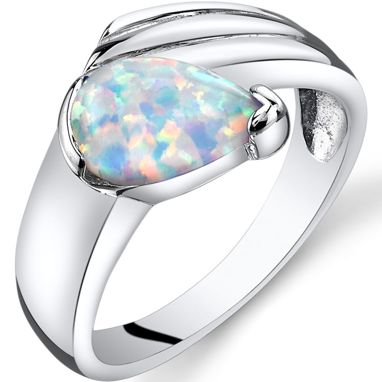 Sterling Silver White Opal Eventides Ring