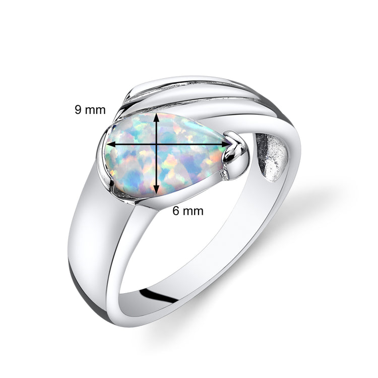 Sterling Silver White Opal Eventides Ring