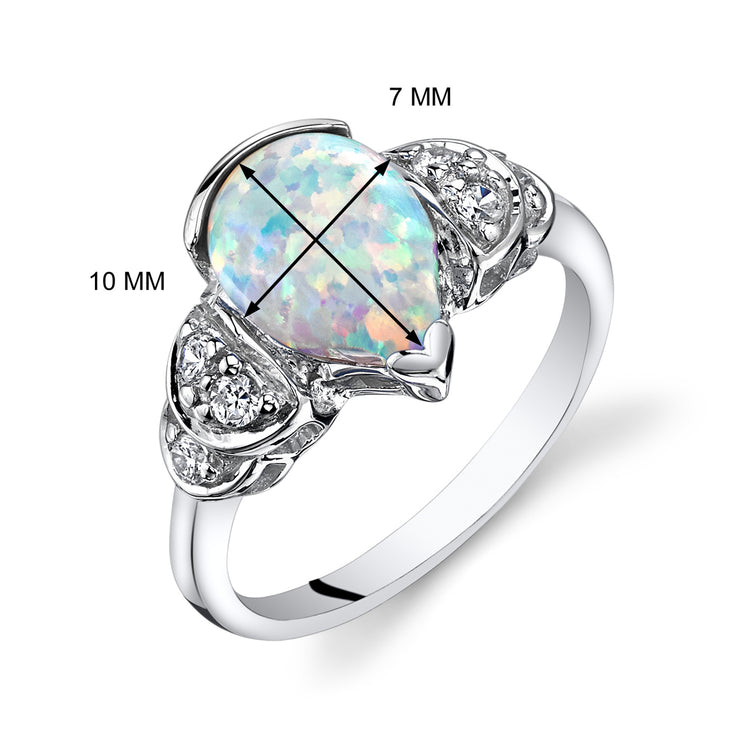 Sterling Silver White Opal Bellezza Ring