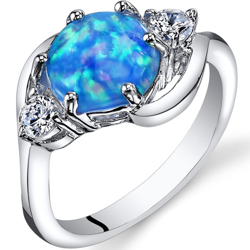 Sterling Silver Powder Blue Opal Ring