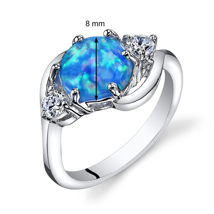 Sterling Silver Powder Blue Opal Ring