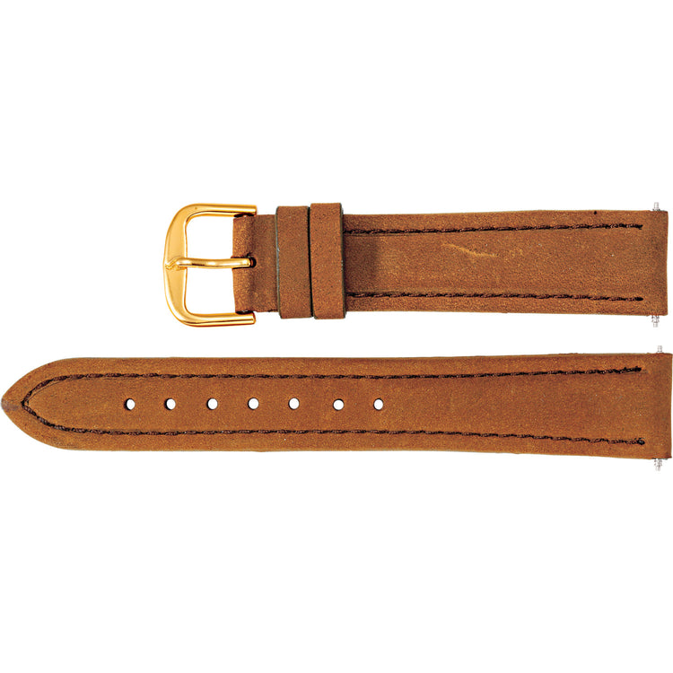 Tan Leather Chrono-Style Oiled Padded Watch Strap