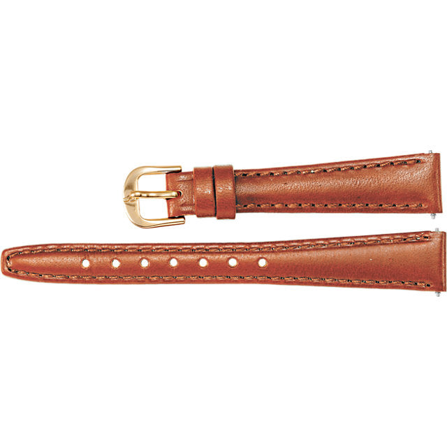 Tan Leather Saddle Padded Watch Strap