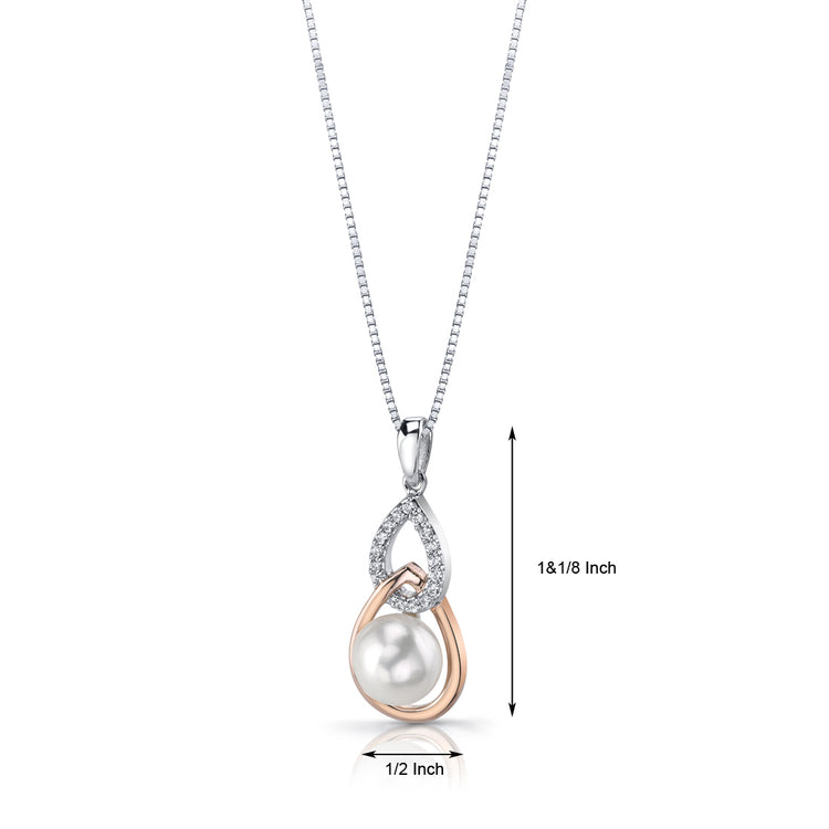 Sterling Freshwater Cultured White Pearl Pendant