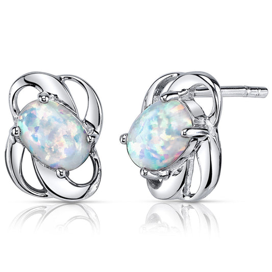 Sterling White Opal Earrings