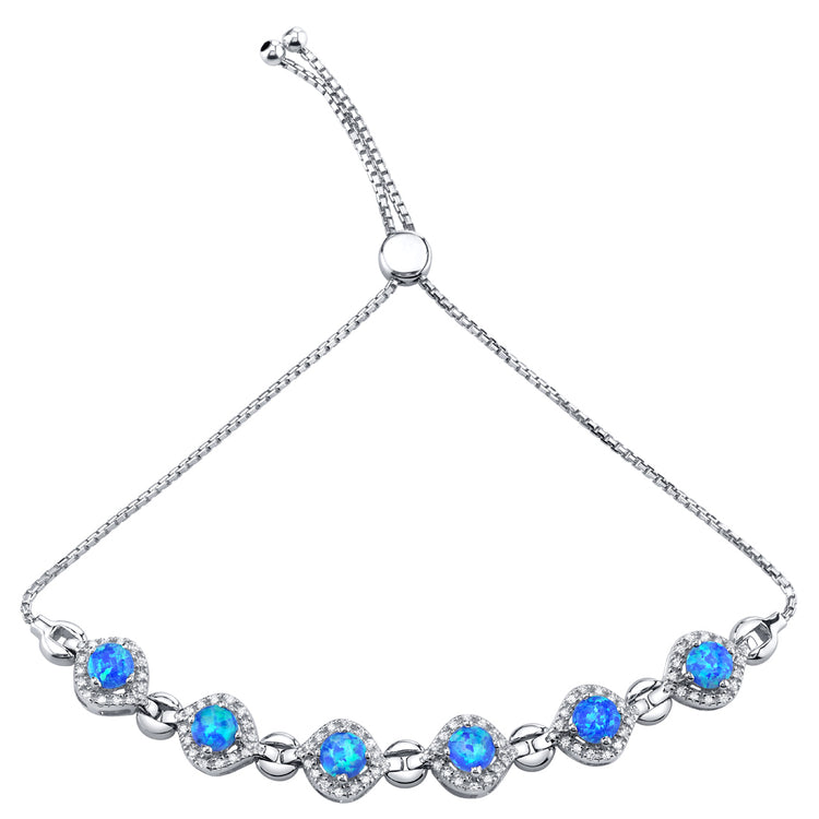 Sterling Azure Blue Opal Bracelet