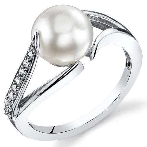 Sterling Silver Genuine Freshwater Pearl Ring