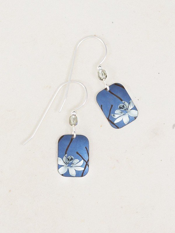 Holly Yashi Blooming Lotus Earrings - Blue/Silver