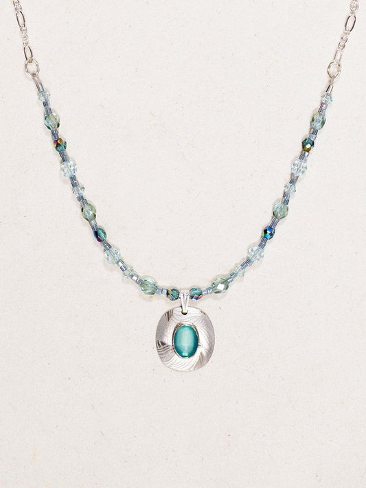Holly Yashi Synergy Beaded Necklace - Aqua/Silver