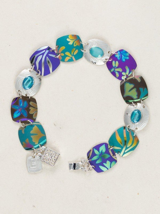*Retired* Holly Yashi Monet's Garden Bracelet - Aqua/Silver