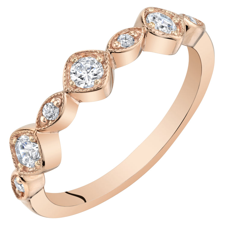 Sterling Silver/Rose Gold Plated Classic Stackable Ring