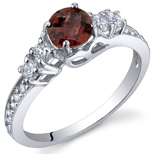 Sterling Silver Genuine Garnet Ring