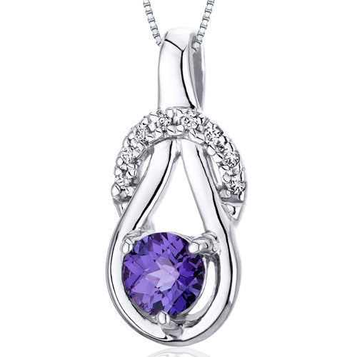 Sterling Silver Created Alexandrite Pendant