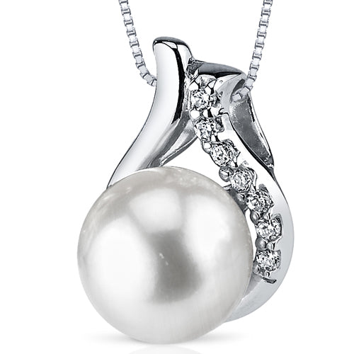 Sterling Silver Genuine Freshwater White Pearl Pendant
