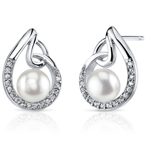 Sterling Silver Genuine Freshwater Pearl Earrings
