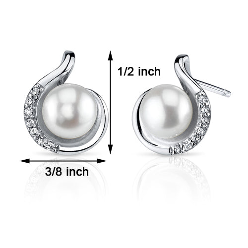 Sterling Silver Genuine Freshwater Pearl Earrings