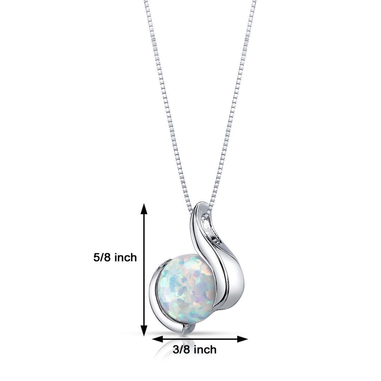 Sterling Silver White Opal Pendant