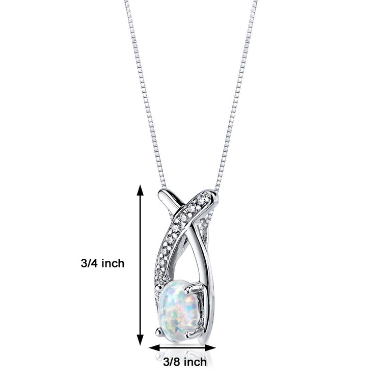 Sterling Silver White Opal Ichtys Pendant
